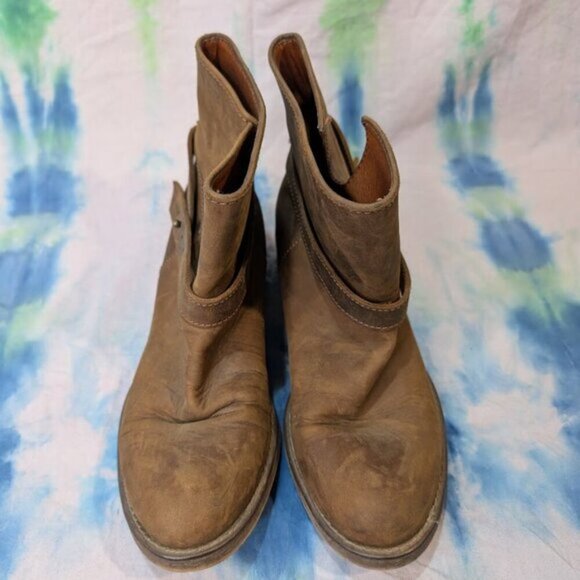 Madewell The Biker Brown Distressed Boots Size 7.5 - Picture 2 of 10